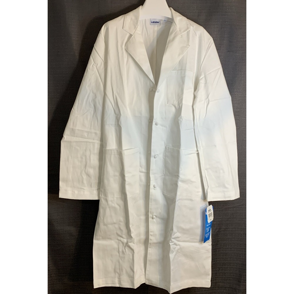Landau Women's 3 Pocket White  Lab Coat 42L 3138 WWF New W/Tags
